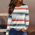 thumbnail image 2 of Long Sleeve Shirts for Women 2025 Spring Loose Fit Casual Crew Neck Womens Tops Long Sleeve Tunic Print Tops, 2 of 4