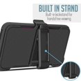 thumbnail image 2 of For T-Mobile Revvl 6 5G Heavy Duty Protection Holster Belt Clip Case Cover with Built in Screen - Black, 2 of 5