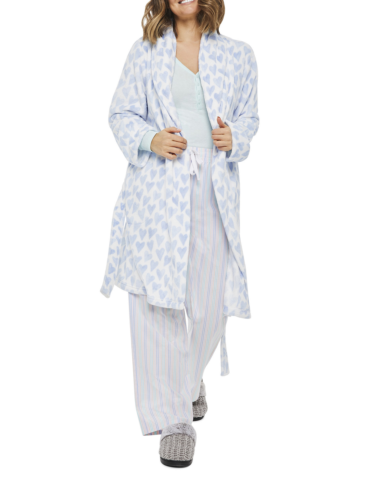 GEORGE Hearts Afternoon Polyester Robe (Women's or Women's Plus) 1 Pack - image 2 of 7