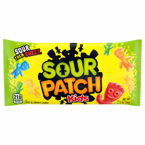 (4 pack) SOUR PATCH KIDS ASSORTED FAT FREE SOFT CANDY 2 OZ