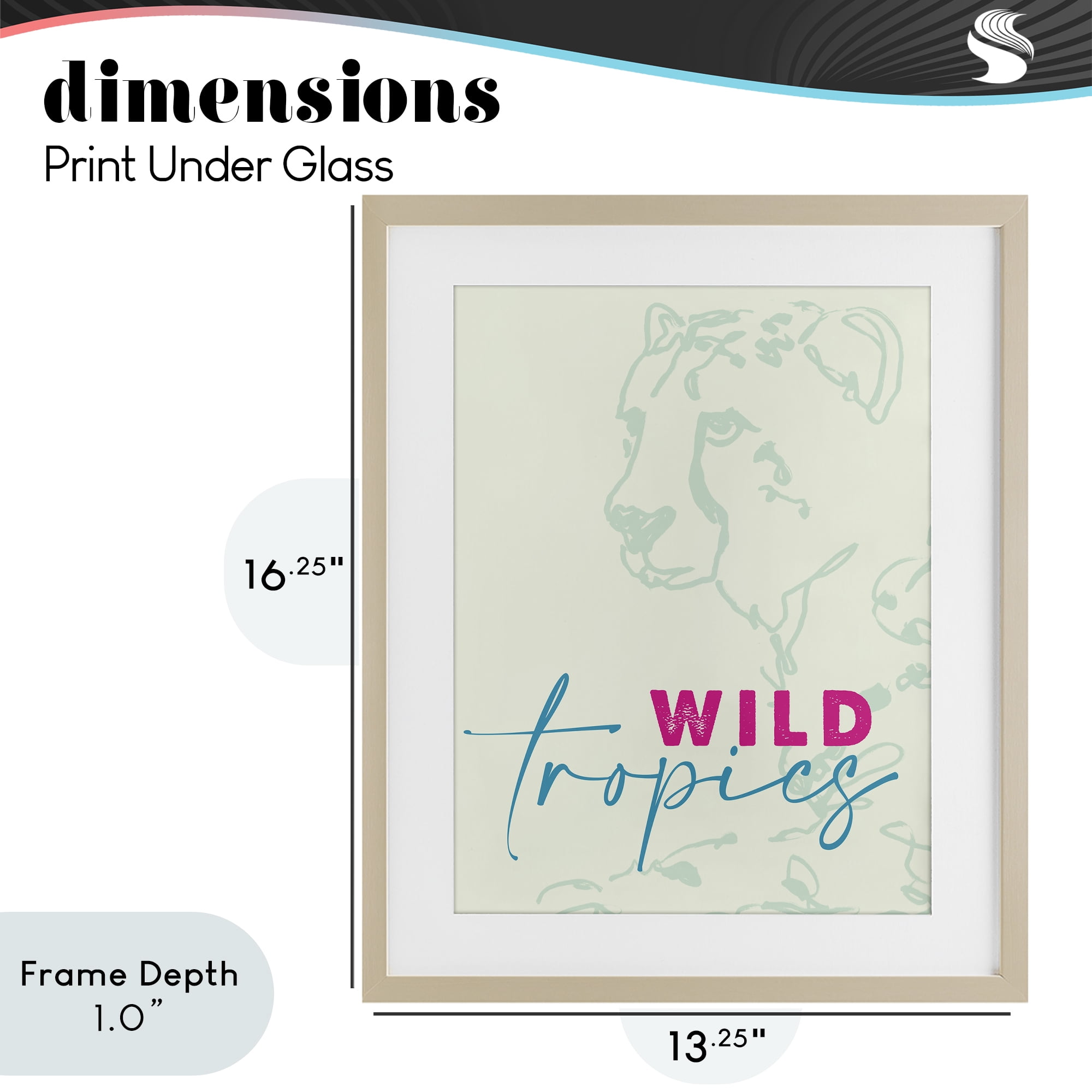 Stupell Industries Wild Tropics Cheetah Birch Framed Print Under Glass, design by Lanie Loreth