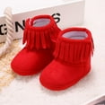 thumbnail image 4 of SYNPOS Fringe Baby Booties for Girls Boys Winter Warm Snow Boots with Tassels Soft Sole Fur Lined Toddler Shoes 0-18 Months, 4 of 4