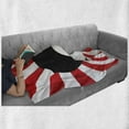 thumbnail image 6 of Ying Yang Soft Flannel Fleece Throw Blanket, Traditional Themed Ying Yang on Chinese Rising Sun Burst Pattern Print, Cozy Plush for Indoor and Outdoor Use, 70" x 90", Black White Red, by Ambesonne, 6 of 6