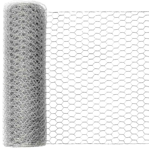 Chicken Wire Mesh, 13.7 x 118in Hexagonal Galvanized Steel Chicken Wire Fence, Metal Poultry Wire Netting for Chicken Coop Rabbit Dogs Barrier