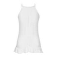 thumbnail image 4 of Posijego Tank Top for Women Summer Round Neck Ruffle Hem Sleeveless Shirts Loose Flowy Eyelet Blouses, 4 of 7