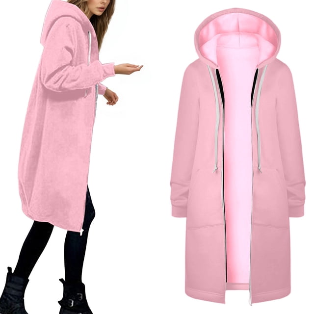 Veste à Capuche Chaude pour Femmes, Manteau Léger et Doux à Fermeture Éclair, Vêtement d'Extérieur Décontracté pour l'Hiver