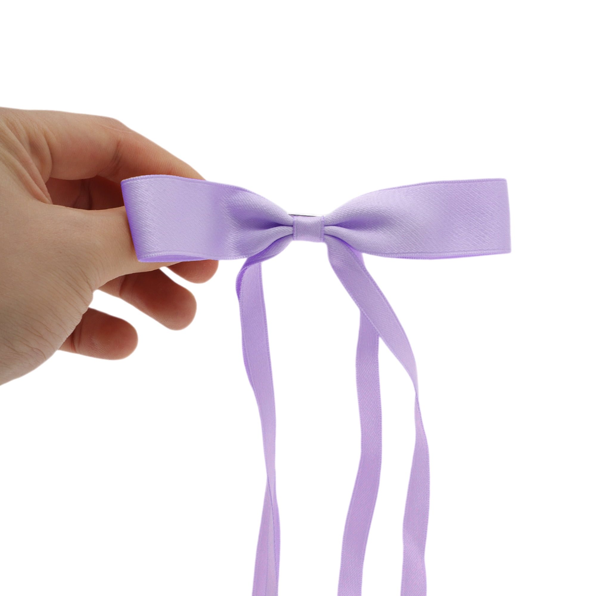 Unique Bargains Fashion Home Use Daily Styling Double Bow Hair Clips Purple