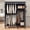 Black, variant on melmine Heavy Duty Clothes Rack with Cover,Rolling Garment Rack with Wheels,550 lbs Load Capacity,Adjustable Shelf & 3 Hanging Rods,Black