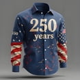 thumbnail image 2 of BUWTTED Mens Shirts Long Sleeve Button Down Summer USA Freedom 250th Anniversary Beach Casual Festive Graphic Navy Shirt XXL, 2 of 4
