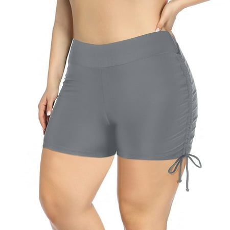Swim Shorts Women Tummy Control Brazilian Bikini Bottom Swimwear Briefs Beachwear Brazilian Bikini Bottom Side Tie Thong Bathing Sports Yoga Shorts Skirt Swimbottom