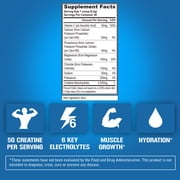 Evlution Nutrition Creatine 5000 + Electrolytes - Supports Faster Recovery, Lean Muscle Growth & Hydration - 5g Creatine Monohydrate & 6 Key Electrolytes Per Serving - 40 Servings - Unflavored Powder