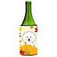 thumbnail image 2 of Caroline's Treasures BB2023LITERK Bichon Frise Thanksgiving Wine Bottle Hugger, Wine Bottle, multicolor, 2 of 2