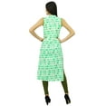 thumbnail image 5 of Bimba Womens Green Cotton Kurti Sleeveless Printed Kurta Tunic Blouse Clothing, 5 of 7