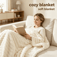 thumbnail image 6 of ACDANC Double Layer Throw Blanket for Couch,Soft Fluffy Fleece Blankets Cute Warm Cozy Blanket Birthday Gifts for Women Girls Mom,Home Room Sofa Bed Decor,27.55×39.37",White, 6 of 7