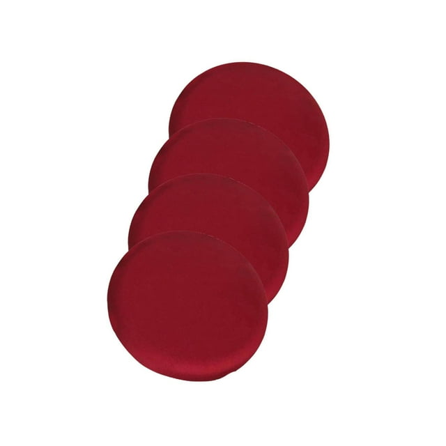 kurtrusly Coussin de Tabouret Rond Durable Doux Lavable pour Chaise de 12-18 Pouces Rouge Vin
