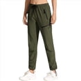 thumbnail image 3 of Pantalones de Senderismo para Mujer, de Secado Rápido, Ligeros, con Cintura Elástica Impermeable, para Todas las Estaciones Verde XXL, 3 of 8