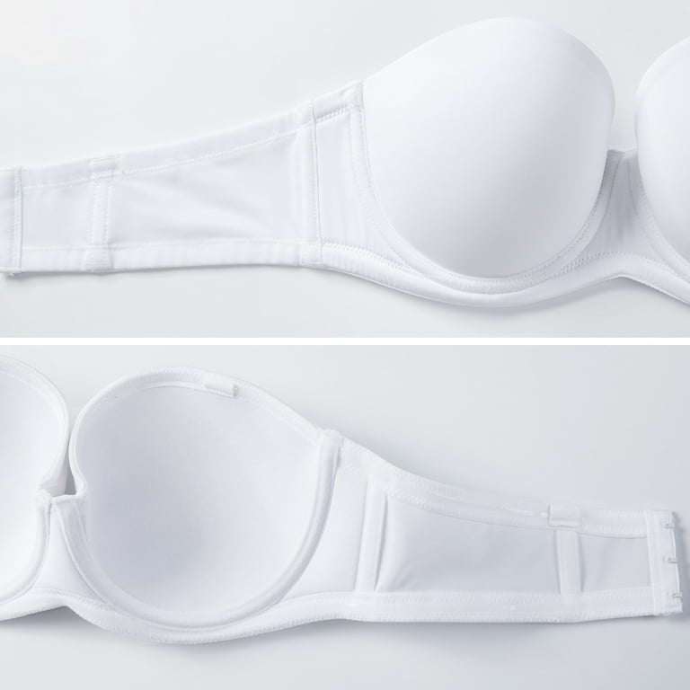delimira DELIMIRA Women's Underwire Contour Multiway Full Coverage  Strapless Bra Plus Size Rose White 40F