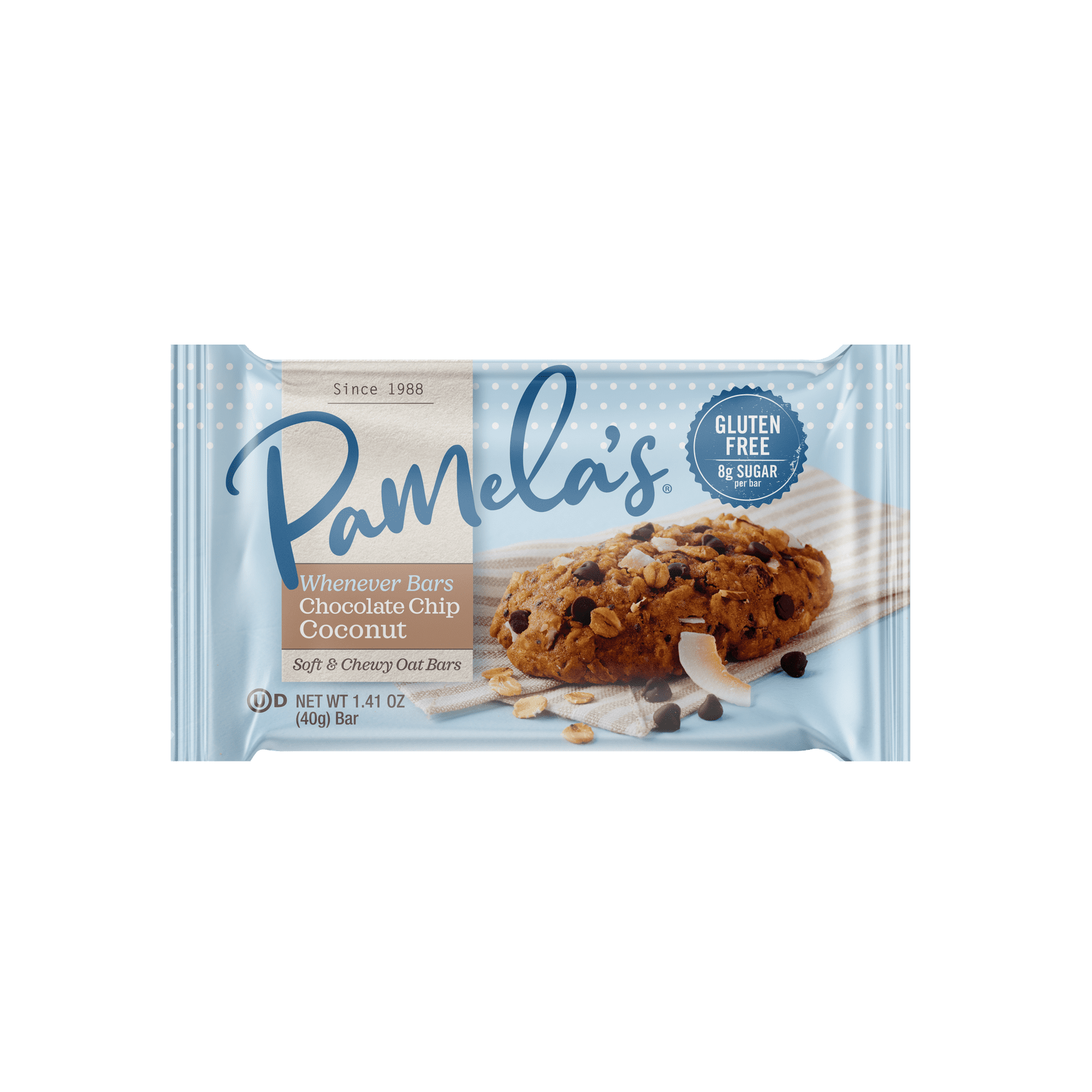 Pamela's Gluten-Free Chocolate Chip Coconut Whenever Bar, 7.05 oz Box (Pack of 6)