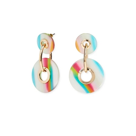 Time And Tru Women's Multicolor Circle Drop Earrings