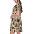thumbnail image 2 of Disketp Rustic Plaid Forest Lodge para Vestido de Manga Corta para Mujeres, Vestidos de Verano para Mujeres, Casual y Holgado para la Playa, 2 of 6