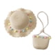 thumbnail image 1 of Minnieouse Sombrero de playa para niñas a la moda y funcional y conjunto de bolso de mano de punto de paja Material ligero y transpirable Sombreros Beige sombrero y bolsa, 1 of 6