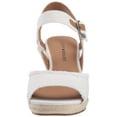 thumbnail image 2 of Lucky Brand Women's Mindra White Open Toe Platform Summer Espadrille Wedge Sandal (5.5, White), 2 of 6