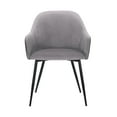 thumbnail image 3 of Pixie Dark Gray and Black Fabric Dining Room Chair with Black Metal Legs, 3 of 3