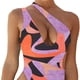 thumbnail image 3 of Traje de baño de una pieza para mujer, un solo hombro, cuello profundo, hermosos patrones, traje de baño de cintura alta tipo 2 M, 3 of 6