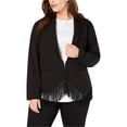 thumbnail image 1 of I.N.C Veste Blazer à Franges pour Femmes, Noir, Grande Taille, 3X, 1 of 1