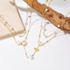 thumbnail image 3 of Zhuge Colgante de collar hecho a mano, collar de doble capa con perla, luna y estrella (oro), 3 of 3