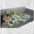 thumbnail image 5 of Botanical Soft Flannel Fleece Throw Blanket, Demonstration of Fresh Olive Branches in Abstract Concept, Cozy Plush for Indoor and Outdoor Use, 50" x 60", Green White and Charcoal Grey, by Ambesonne, 5 of 5