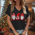 thumbnail image 2 of Womens T Shirts Christmas Santa Print V Neck Short Sleeve Graphic Spring And Summer Casual Outfits Hawaiian Shirt For Women, 2 of 4