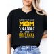 thumbnail image 1 of [Short Sleeve Crew Neck Casual Tee] Regular Size Casual T-Shirt for Women, Cotton Blend, Crew Neck, Short Sleeve, Slight Stretch, Knit Fabric, Oversized Pullover with Geometric Pattern and "Mom Nana, 1 of 6