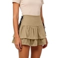 thumbnail image 5 of ZunFeo Womens High Waisted Khaki Skort, Tiered Ruffle Athletic Tennis Skirt with Built-in Shorts for Yoga Workout,Size S, 5 of 5