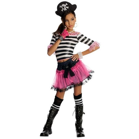 Sassy Pirate Treasure Girls size M 8/10 Drama Queens Costume Outfit Rubie's