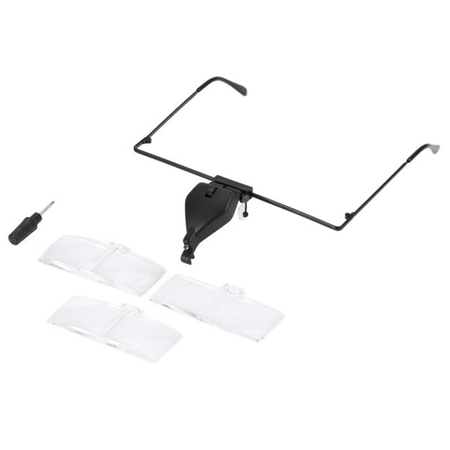 Lupa LED para gafas, manos libres, extensión de pestañas, 1,5, 2,5 y 3,5 aumentos