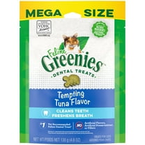 Feline Greenies Adult Natural Dental Cat Treats, Tempting Tuna Flavor, 4.6 Oz Pouch
