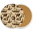 thumbnail image 2 of GZHJMY Halloween Pumpkin Coasters for Drinks Set of 4, Absorbent Ceramic Drink Coaster with Cork Base for Wooden Coffee Table, Cool Housewarming Gift for Home Decor Cup Coasters, 2 of 6