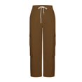 thumbnail image 6 of MSJUHEG Cargo Pants for Women Multiple Pockets Elastic Waist Cargo Pants Track Pants Stretchy Pants Joggers Streetwear Baggy Hiking Pants Oversized Fit Women's Hiking Pants Coffee XL, 6 of 9