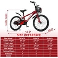 thumbnail image 4 of ICEELF 20 inch Kids Bike, Carbon Steel Frame, Dual Brakes, Adjustable Seat, Kickstand for Boys Girls Ages 3-12, 4 of 9