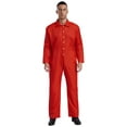 thumbnail image 1 of CHICTRY Mens Work Overalls Long Sleeve Button Up Coveralls Mechanic Uniforms One Piece Jumpsuit Red L, 1 of 5