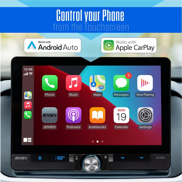 Jensen, Wireless CarPlay Android Auto, 8-inch HD Touchscreen