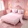 thumbnail image 3 of meiyoeat Kawaii Bowtie Alphabet J 7 Pieces Full Size Bedding Sets For Kids,3D Pink Initial Letter Print Full Size Bed in a Bag For Girls,Pink Reversible, 3 of 7
