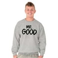 thumbnail image 3 of Just Married Newlyweds Cute Matching Men's Big & Tall Crewneck Sweatshirt Brisco Brands 2X, 3 of 6
