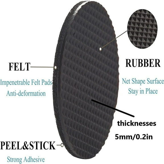 24pcs Syiniix Non-Slip Furniture Pads, 1.25 Inch Self-Adhesive Rubber Foam Grippers, Premium Floor Protectors For Furniture Legs & Appliances, Anti-Skid Pad With Felt For Staying In Place