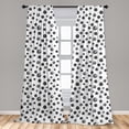 thumbnail image 5 of Grunge Curtains 2 Panels Set, Circle Paint Smear Spotty Pattern with Weathered Look Brushstroke Dots, Window Drapes for Living Room Bedroom, 56"W X 84"L, Charcoal Grey White, by Ambesonne, 5 of 5