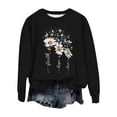 thumbnail image 4 of WZXFASHION Haut Ample pour Femmes Automne et Hiver Manches Longues Col Rond Imprimé Chandail Décontracté 50 % de Réduction Liquidation sous-Vêtements Thermiques Haut, 4 of 4