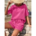 thumbnail image 5 of Women's Relaxed T Shirt and Drawstring Shorts Set, Casual Summer Two Piece Outfit, 5 of 6