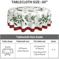 thumbnail image 3 of Christmas Round Tablecloth 60 Inch Red White Green Winter Xmas Floral Holly Flower Leaf Print Decorative Table Cloth Farmhouse for Holiday Seasonal Parties Dining Table Living Room Kitchen Decor, 3 of 6