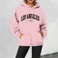 thumbnail image 2 of NinXxx Women's Letter Printed Round Neck Pullover Long Sleeve Hoodie Pink M, 2 of 4
